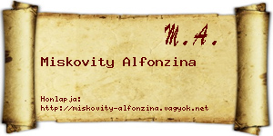 Miskovity Alfonzina névjegykártya
